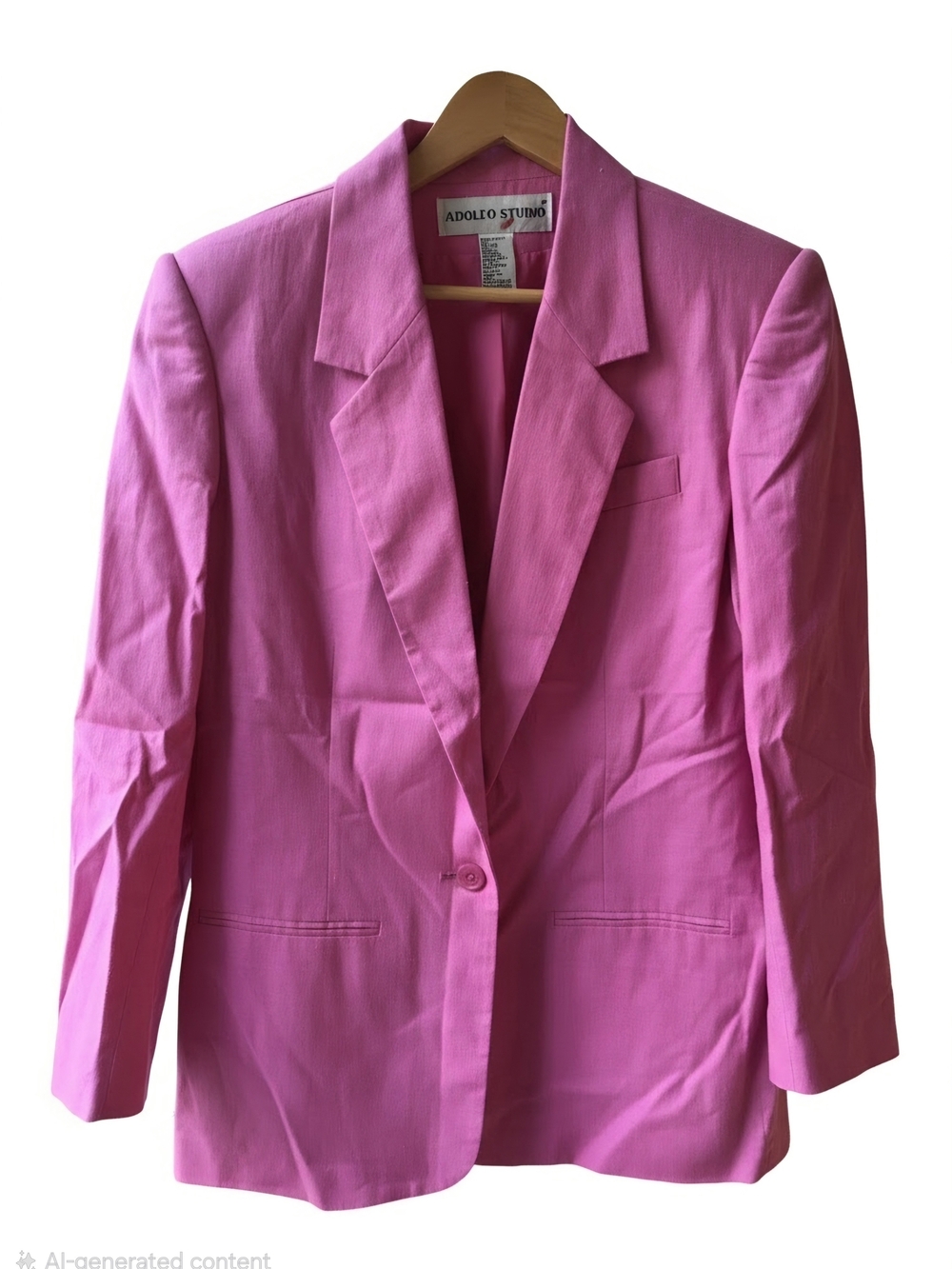 Adolfo Studio Bright Pink Linen-blend Single-Button Women's Blazer - Sz 12